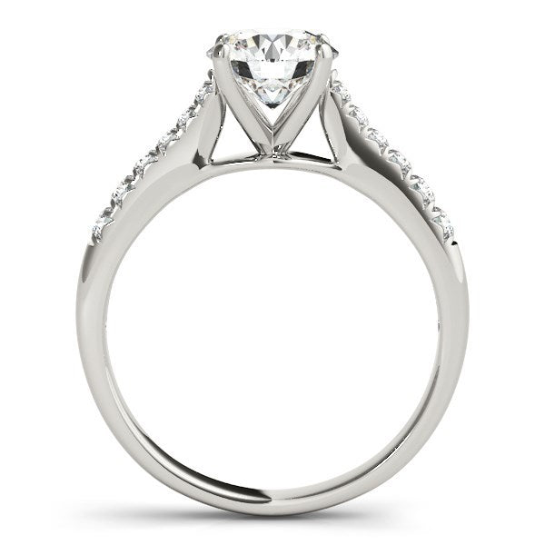 Bague de fiançailles en diamant taille ronde en or blanc 14 carats (1 5/8 cttw)