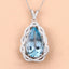 Pendentif en or blanc 14K avec aquamarine de 11,90 carats et diamants