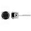 .925 Sterling Silver Black Diamond Bezel-Set Stud Earrings