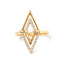 Bague de fiançailles en or jaune 14K avec diamants en double triangle - Taille 7