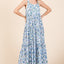 Robe Maxi Sans Manches à Imprimé Floral Élegante