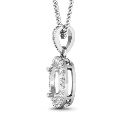Pendentif semi-monture en or blanc 14K avec diamant blanc de 0,18 carat