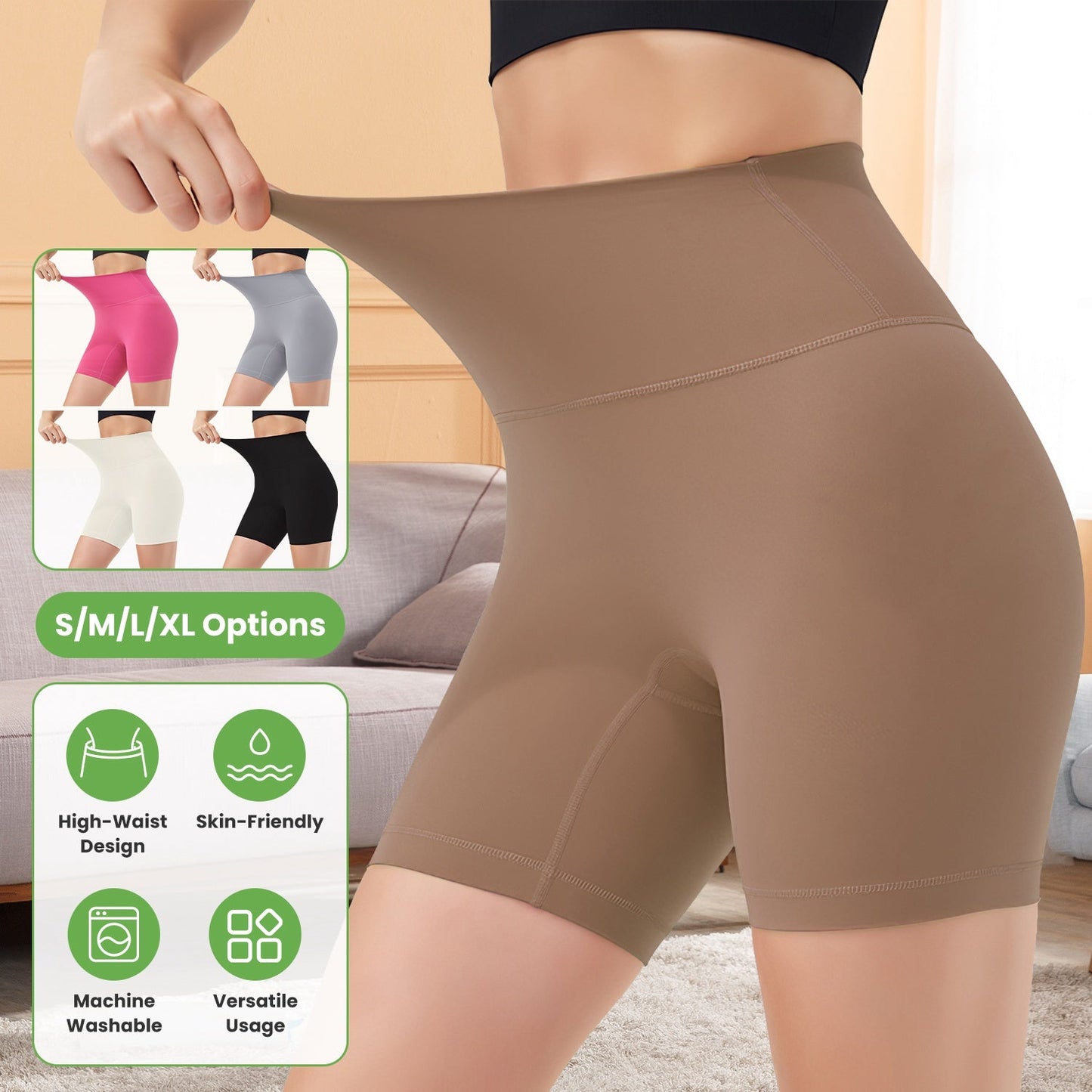 Women's High Waist Biker Shorts with Tummy Control