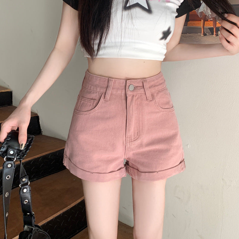Shorts en denim pour femmes style Hong Kong pour l'été