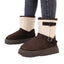 Botas de Nieve de Piel con Forro de Piel para Mujeres - Comodidad Estilosa