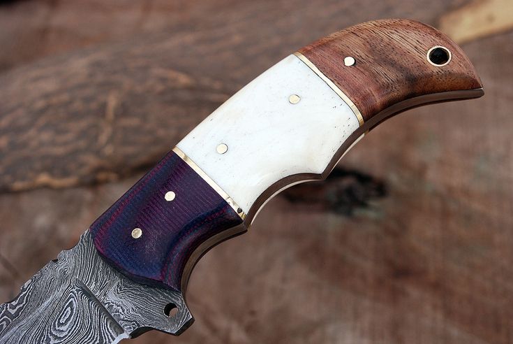 Premium Custom Damascus Steel Hunting Knife – 9" G10, Bone & Rosewood Handle | KBS Knives - Korvel
