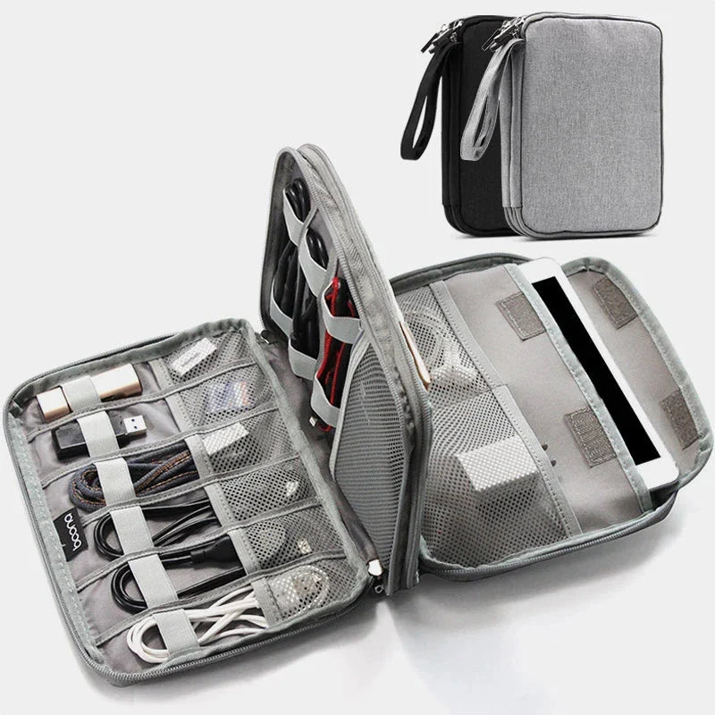 Accesorios digitales bolsa de acabado cargador de datos Cable de doble capa accesorios de viaje bolsa auriculares Usb Flash Drive organizar - Korvel