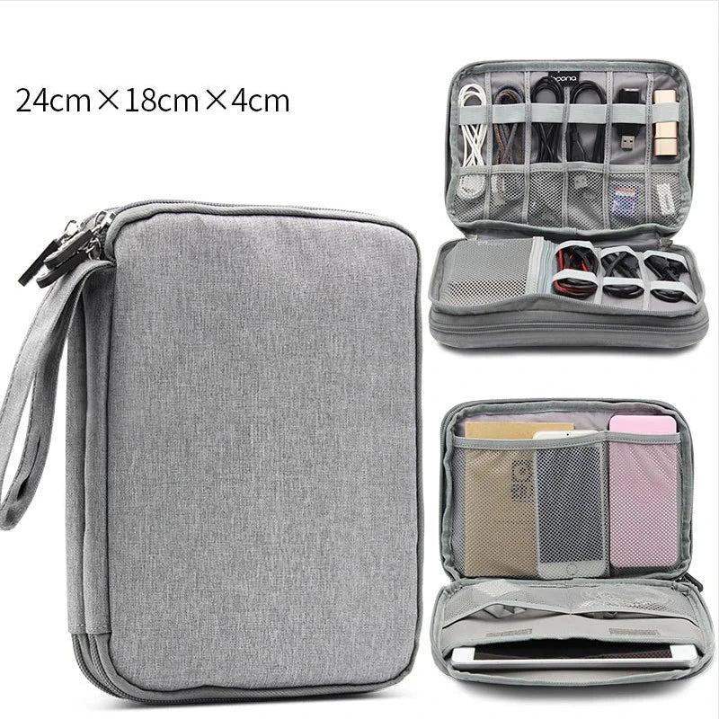 Accesorios digitales bolsa de acabado cargador de datos Cable de doble capa accesorios de viaje bolsa auriculares Usb Flash Drive organizar - Korvel