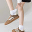ACCFOD Women's Thin Cotton Ankle Socks - 5 Pairs in White & Black