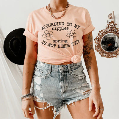 According To My Nipples Spring Is Not Here Yet Tee