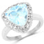Bague en argent sterling avec topaze bleue et topaze blanche de 5,05 carats