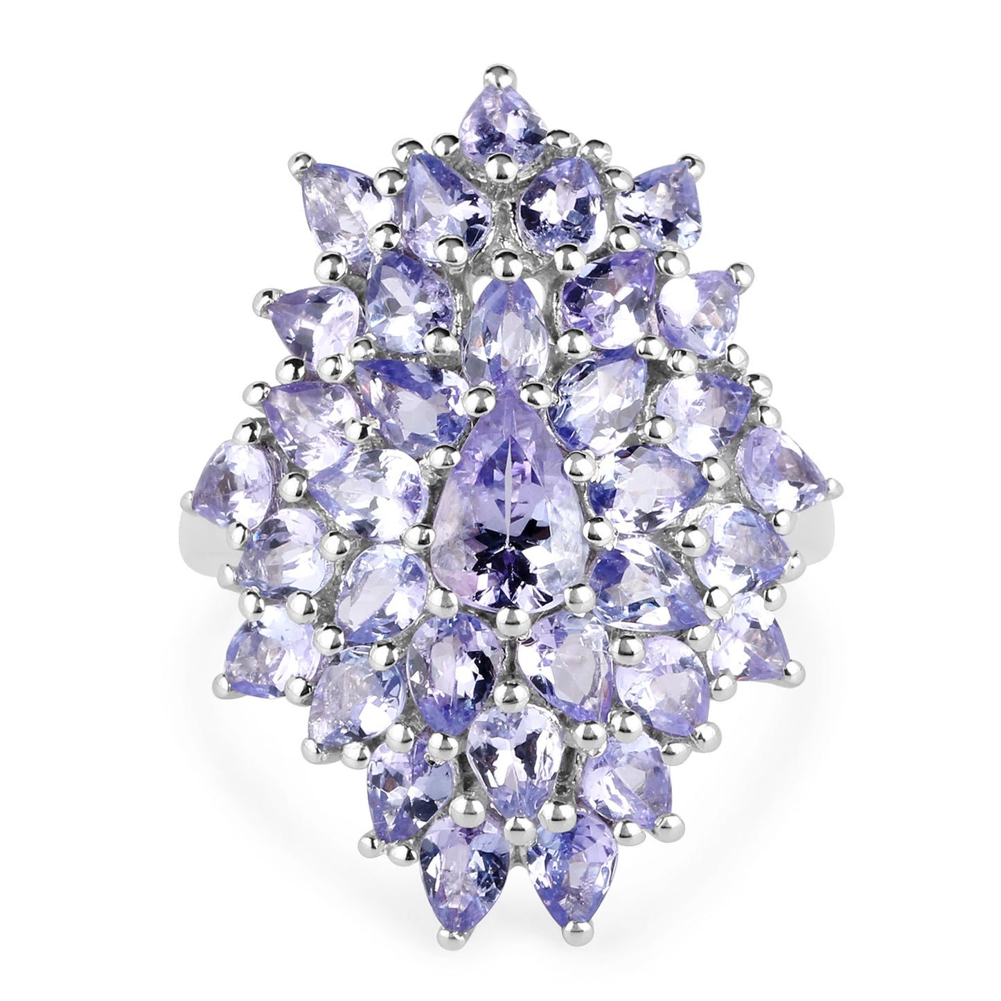 5.27 Carat Genuine Tanzanite Sterling Silver Engagement Ring