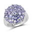 2.79 Carat Genuine Tanzanite Sterling Silver Engagement Ring