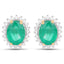 2.66 Carat Genuine Zambian Emerald and Diamond Halo Earrings