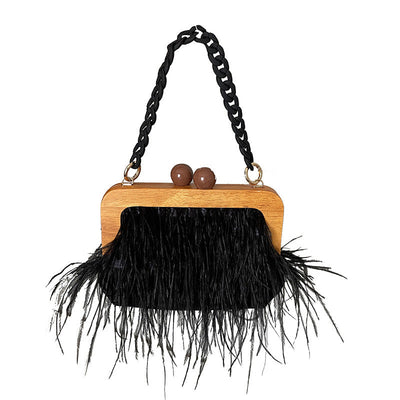 Acrylic Chain Hairy Shoulder Bag - Stylish and Versatile