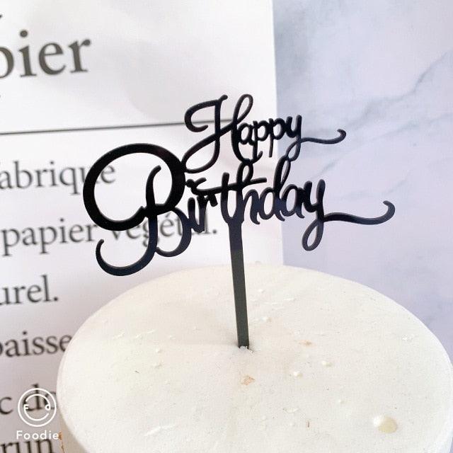 Elegante Topper de Pastel de Acrílico Doble Cara para Celebraciones
