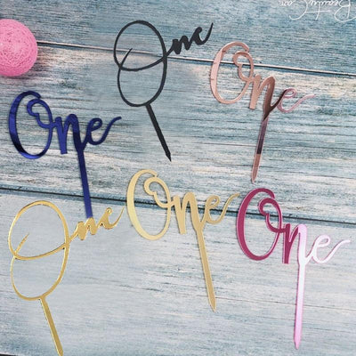 Elegant Double-Sided Acrylic Cake Topper for Celebrations