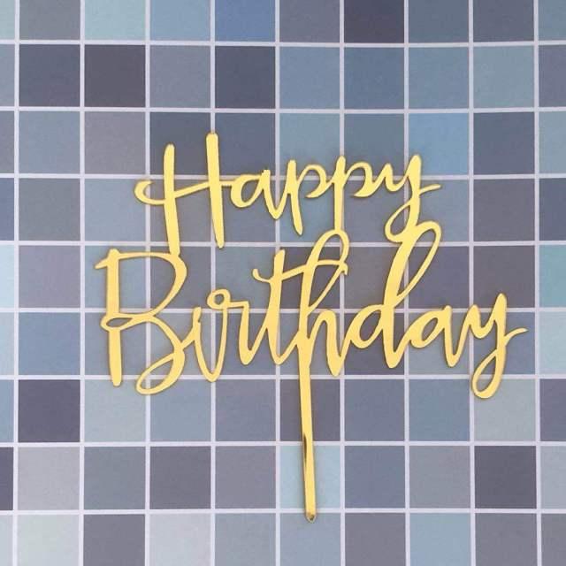 Elegante Topper de Pastel de Acrílico Doble Cara para Celebraciones