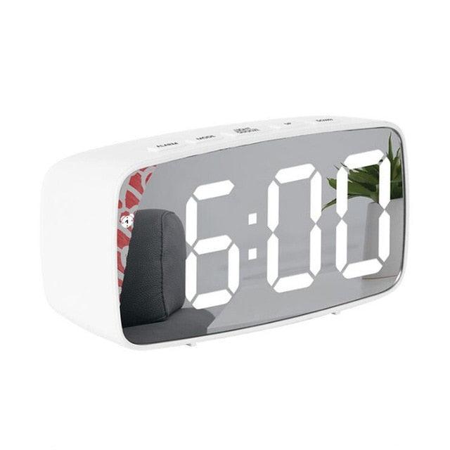 Reloj despertador LED de espejo acrílico premium con control por voz