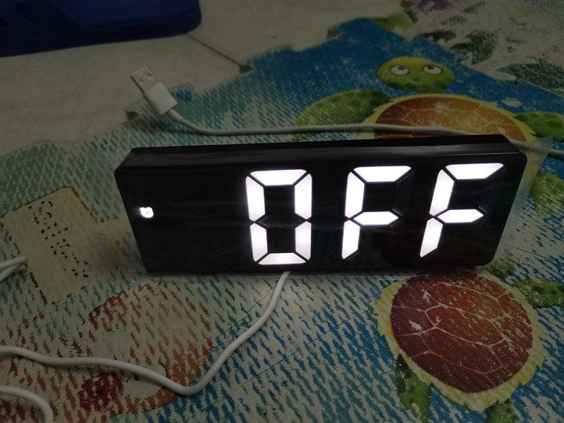 Reloj despertador LED de espejo acrílico premium con control por voz