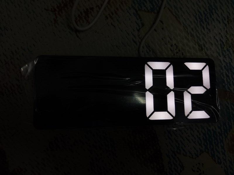 Reloj despertador LED de espejo acrílico premium con control por voz