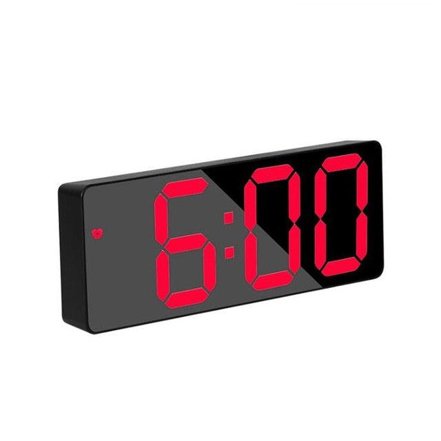 Reloj despertador LED de espejo acrílico premium con control por voz