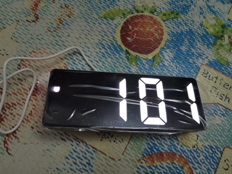 Reloj despertador LED de espejo acrílico premium con control por voz