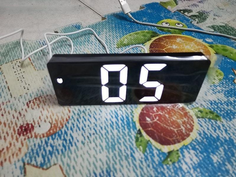 Reloj despertador LED de espejo acrílico premium con control por voz