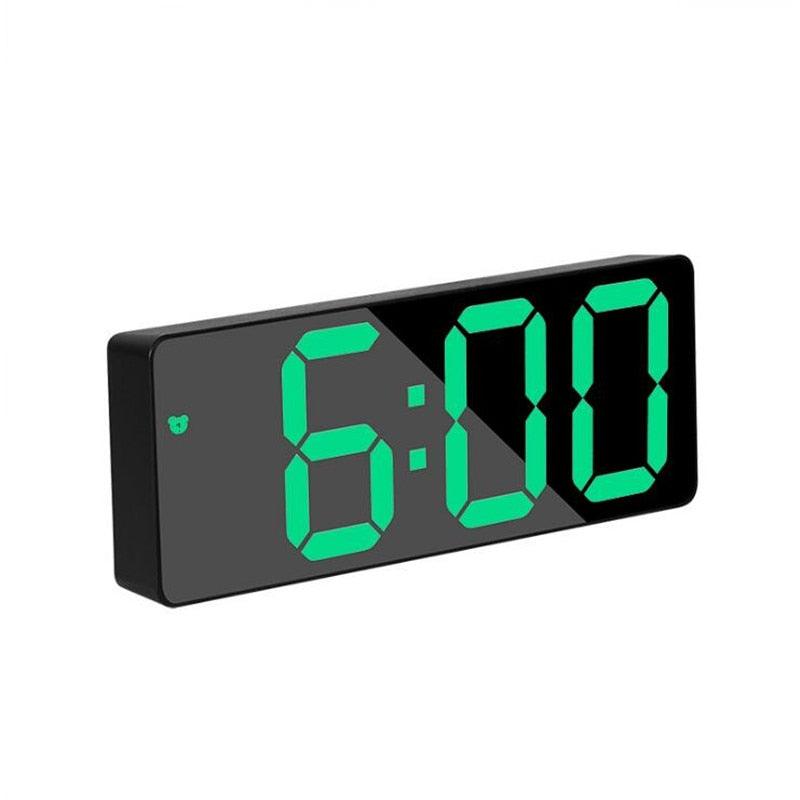 Reloj despertador LED de espejo acrílico premium con control por voz