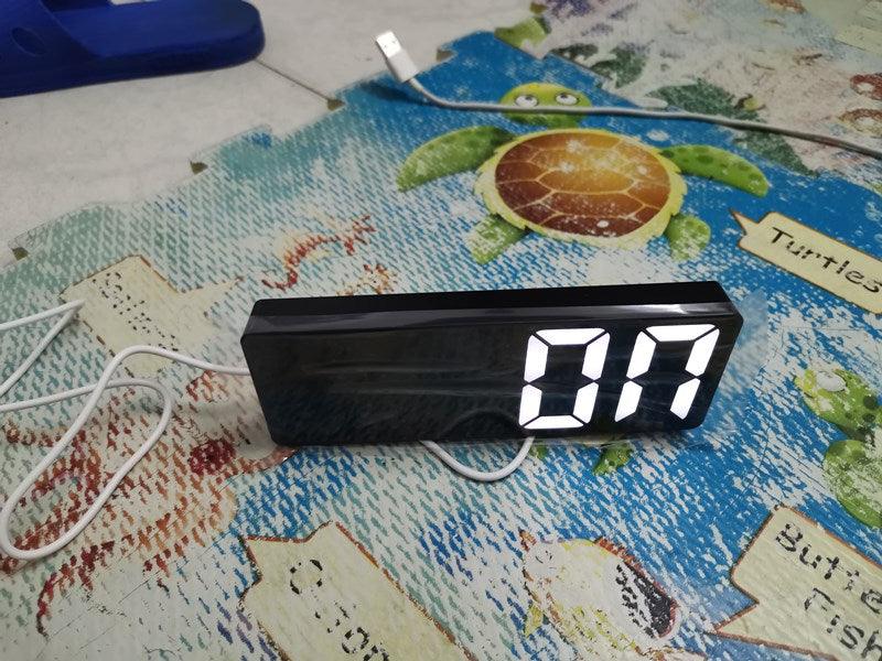 Reloj despertador LED de espejo acrílico premium con control por voz