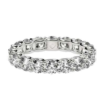 Round Cut Lab Grown Diamond Eternity Ring in 14k White Gold