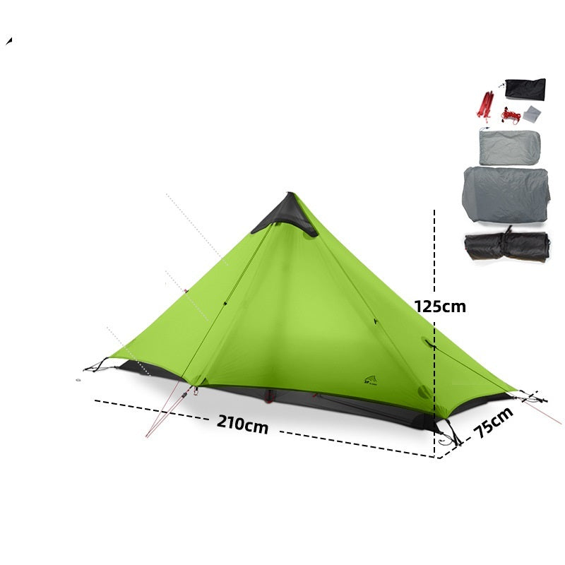 Silicon Coated Double Tip Poleless Tent - Rainproof Design