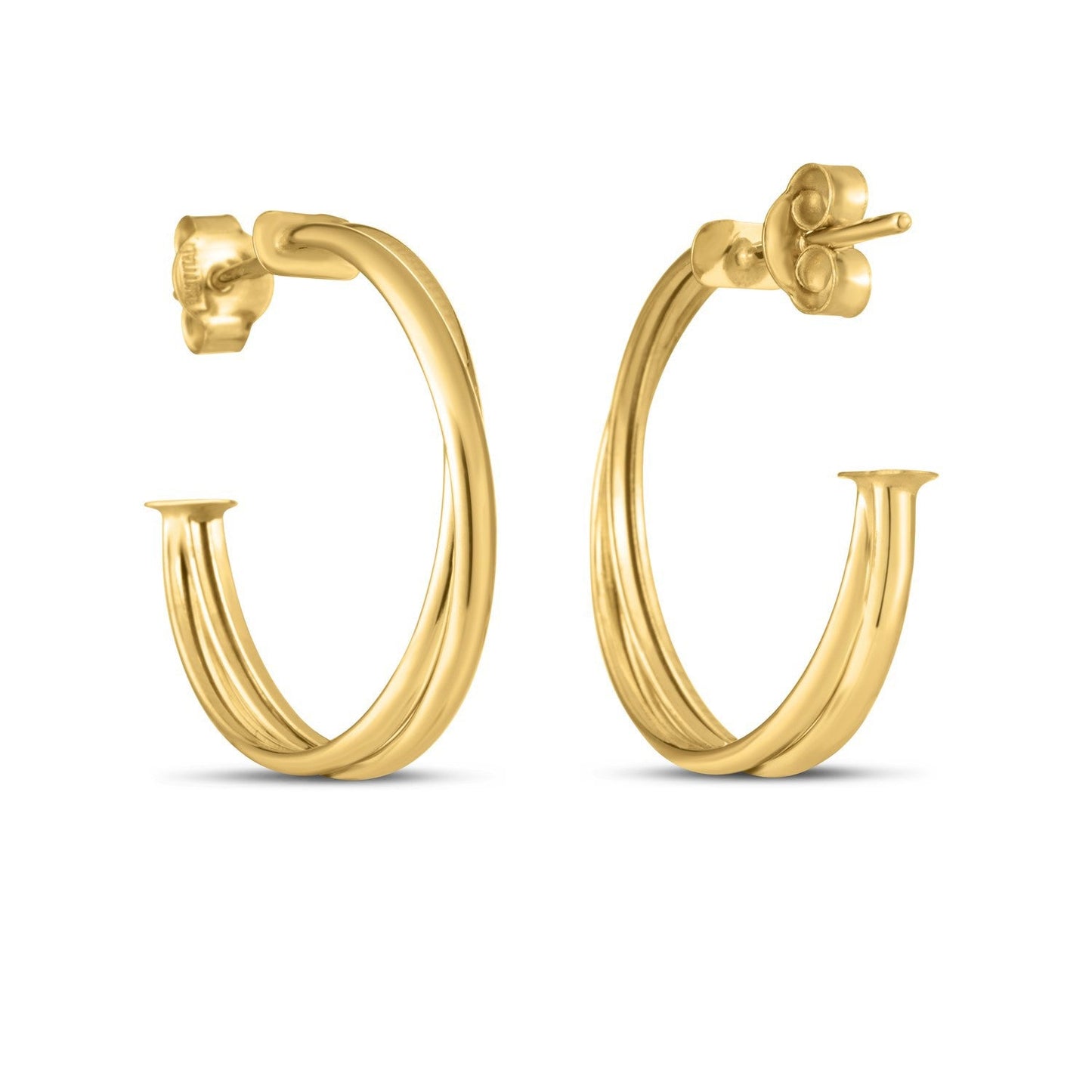 Aros Cruzados Grandes de Oro Amarillo de 14k
