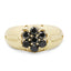 14K Yellow Gold Plated Black Diamond Sterling Silver Ring