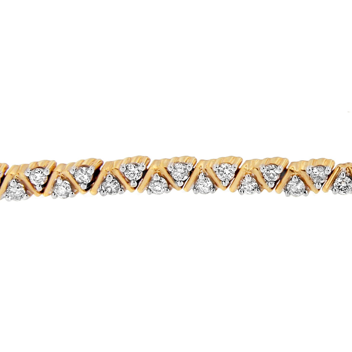 Bracelet en diamant taille ronde en or jaune 14K