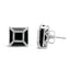 Boucles d'oreilles en or blanc 14K avec diamants et onyx noir