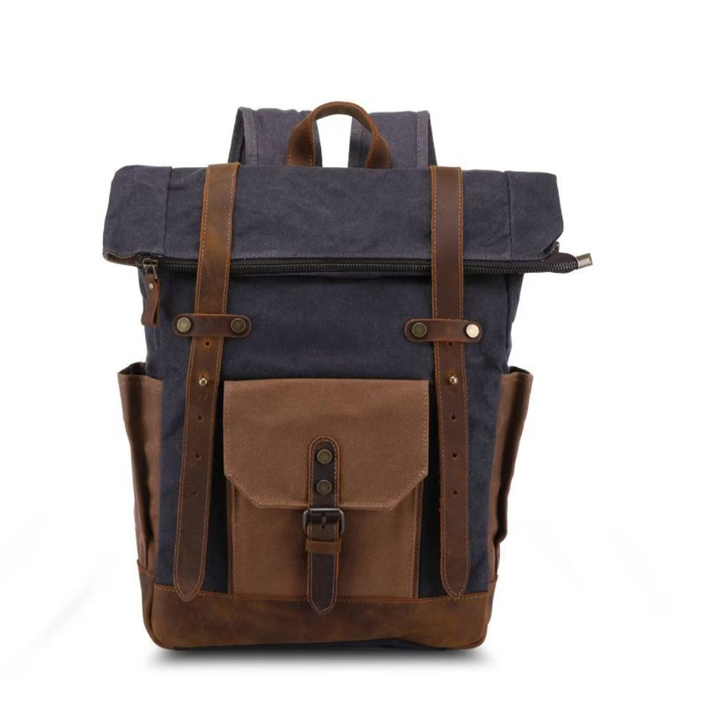 Bolsa de Viaje de Lona Impermeable Vintage con Cera de Aceite