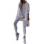 Women's Sports Casual Slit Hooded Sweatshirt Tights Set