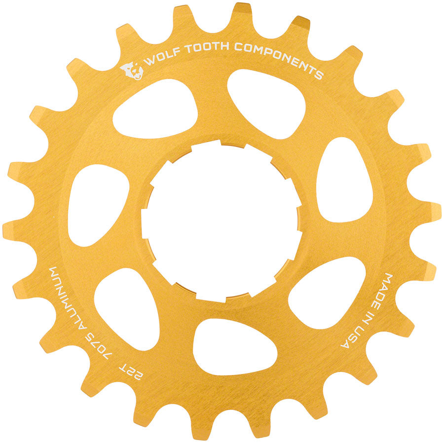Cog en aluminium Wolf Tooth à vitesse unique - 22t Or
