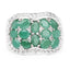 2.20 Carat Genuine Emerald & White Topaz Sterling Silver Ring