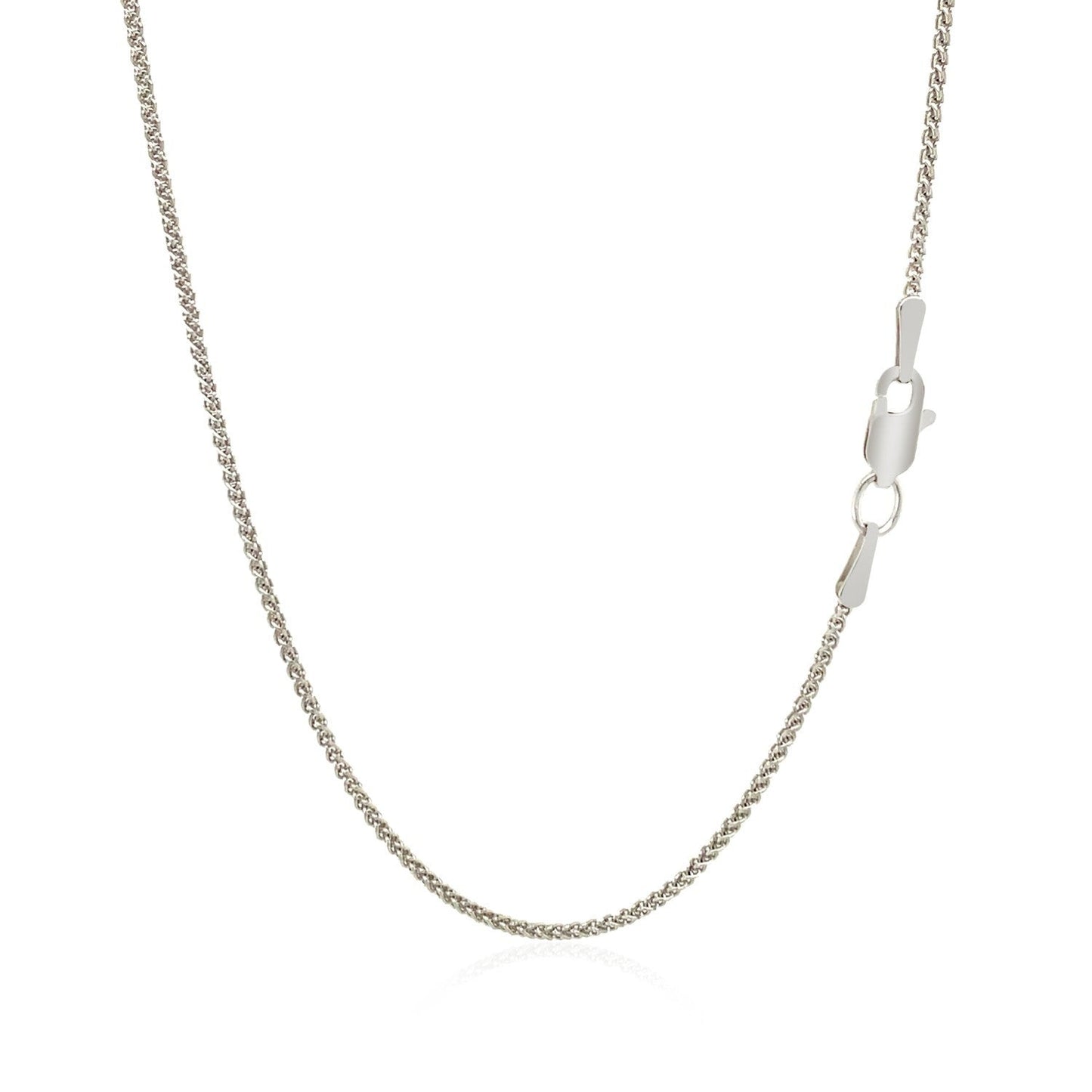 Cadena de trigo redonda de oro blanco de 18k - 1.4mm