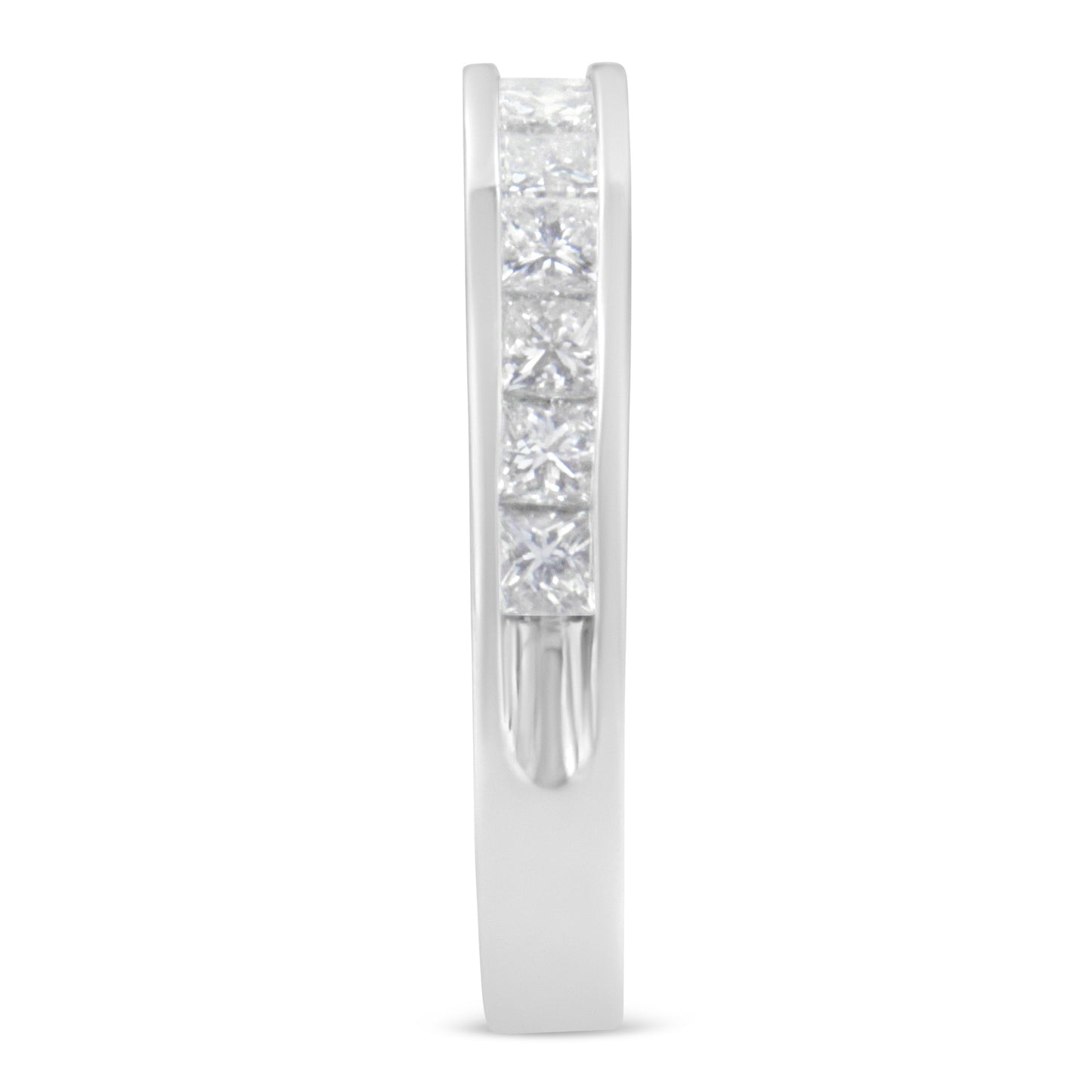 Anillo de Banda de Diamantes de Corte Princesa de Oro Blanco de 18K para Mujeres - Talla 6