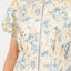 Vestido Mini Elegante de Verano con Ojal Floral y Mangas Abullonadas