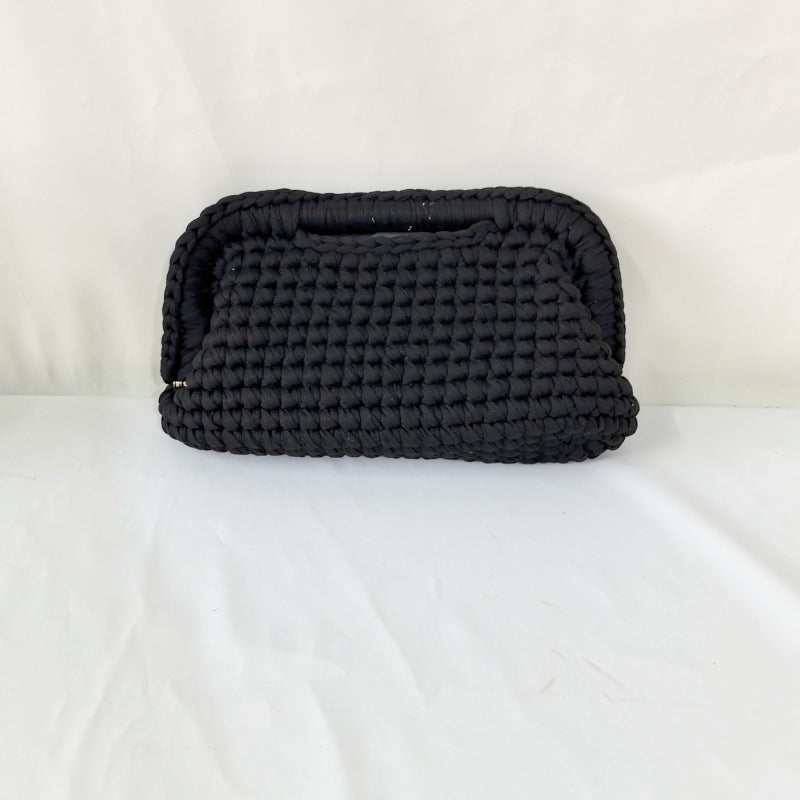 Women's Hand-Crocheted Dumpling Clutch Bag