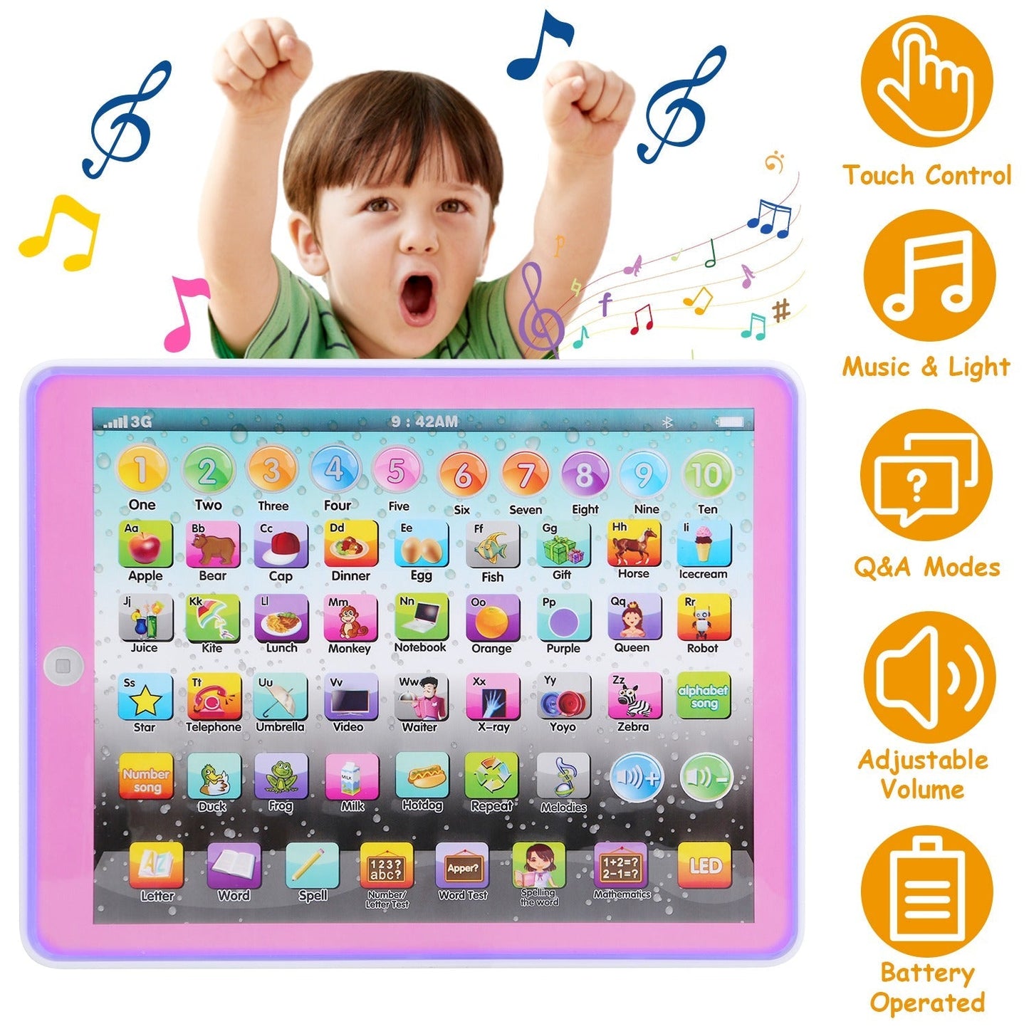 Jouet Tablette Éducative Gbruno pour Enfants de 2 à 7 Ans