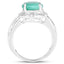 4.72 Carat Emerald and White Diamond Sterling Silver Ring