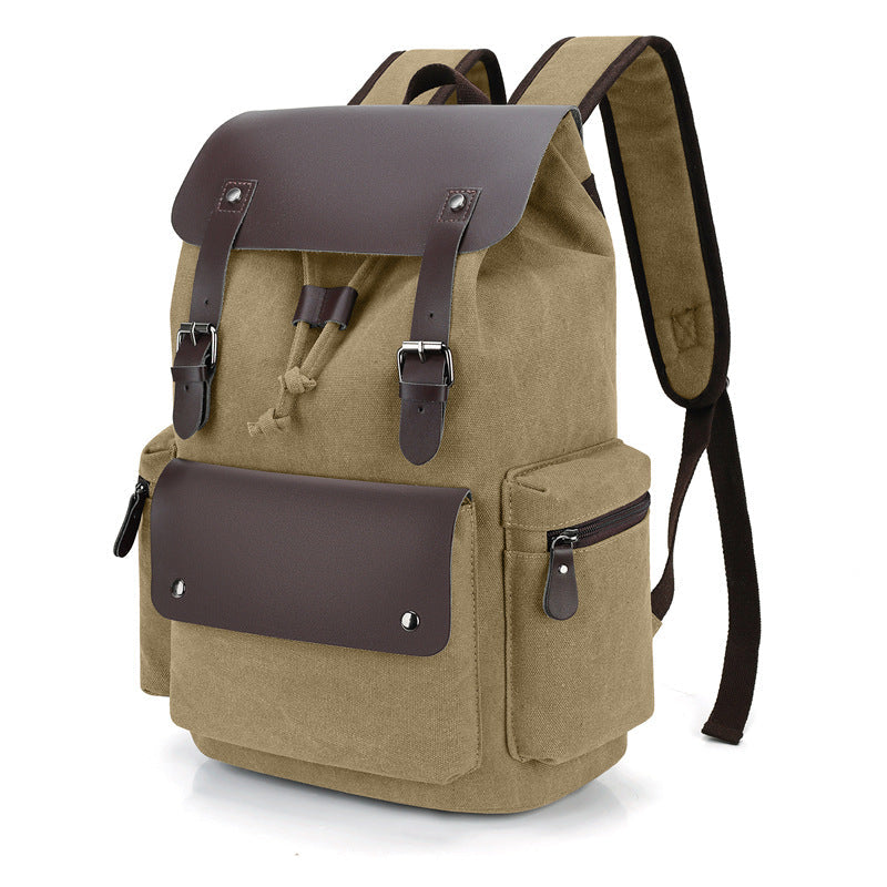 Mochila Retro de Lona con Cierre de Cordón - Elegante y Duradera