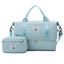 Large-Capacity Quilted Travel Duffel Bag with Embroidered Handle