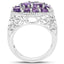 2.64 Carat Genuine Amethyst Sterling Silver Engagement Ring