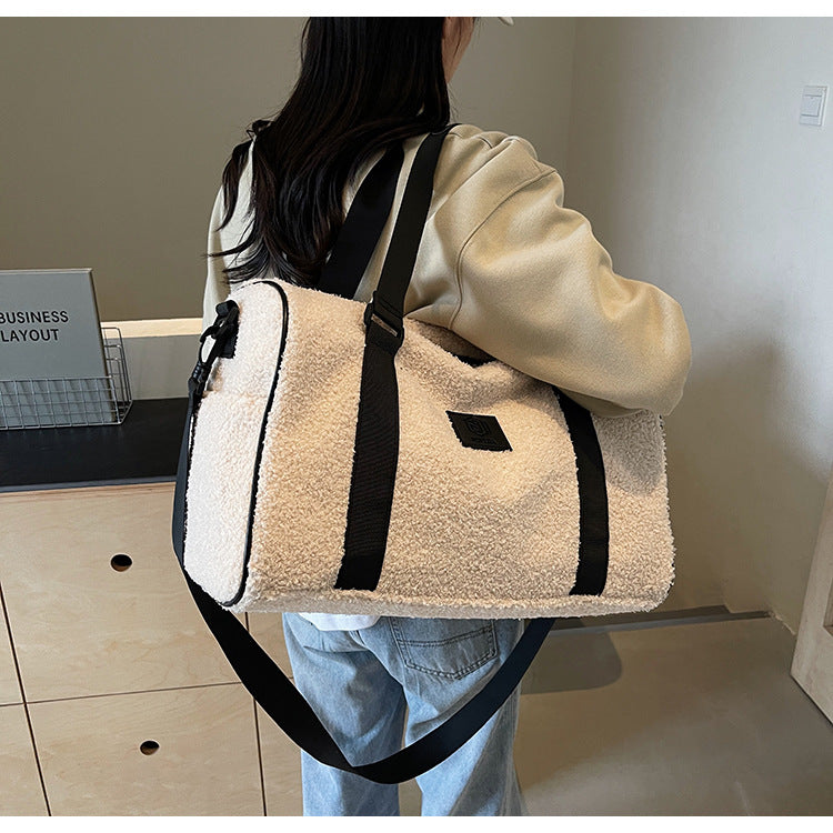 Sac à bandoulière en lambswool décontracté pour le voyage